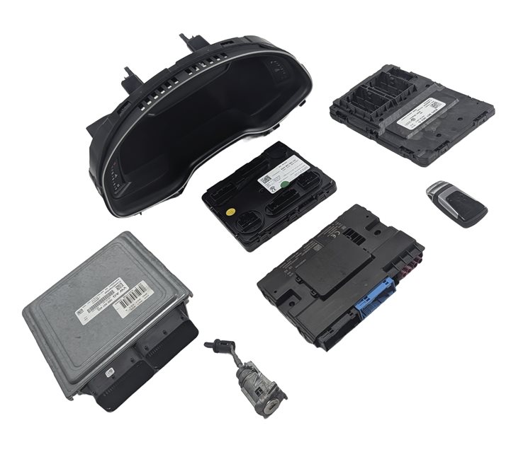2017 AUDI Q7 (4M) 3.0L (CREC) ECM BCM CLUSTER GATEWAY IGNITION LOCK KEY SET