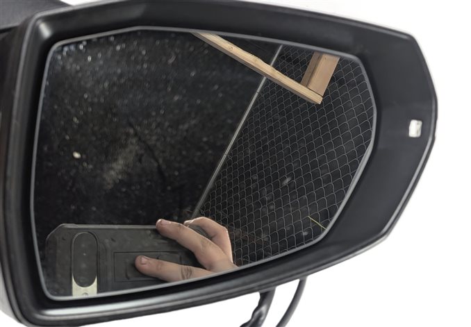 Thumbnail 13: 17-19 AUDI Q7 4M LEFT PFOLD BLIND SPOT MEMORY CAMERA HEATED DOOR MIRROR (Silver)