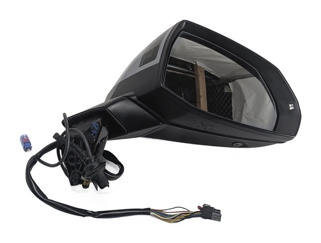 Thumbnail 5: 17-19 AUDI Q7 4M RIGHT PASSENGER P-FOLD BLIND SPOT CAMERA DOOR MIRROR (Silver)