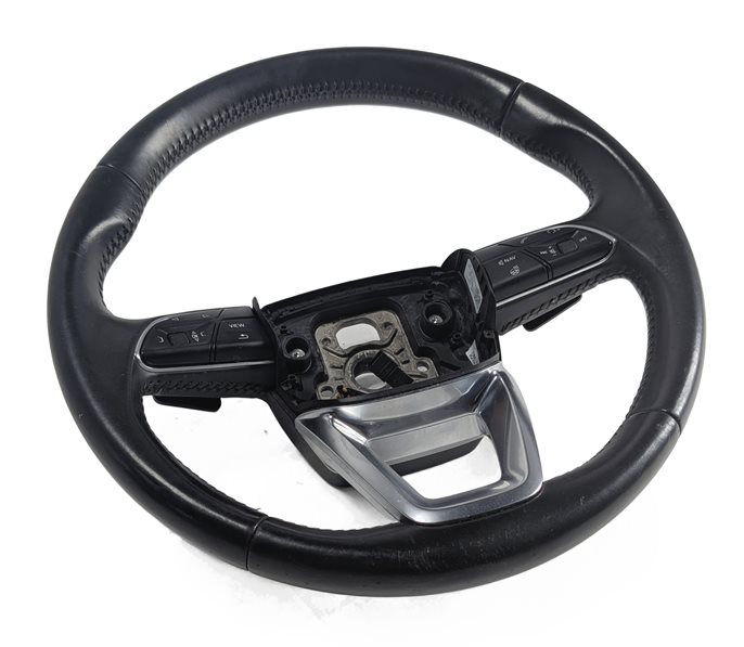 17-19 AUDI Q7 (4M) 3-SPOKE PADDLE SHIFT STEERING WHEEL w/ SWITCHES (Black)