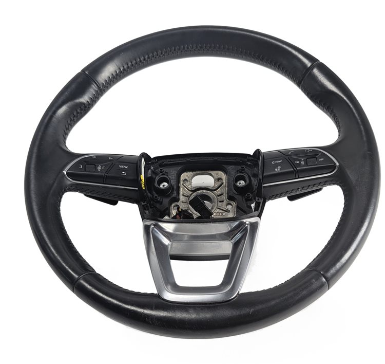 Thumbnail 2: 17-19 AUDI Q7 (4M) 3-SPOKE PADDLE SHIFT STEERING WHEEL w/ SWITCHES (Black)
