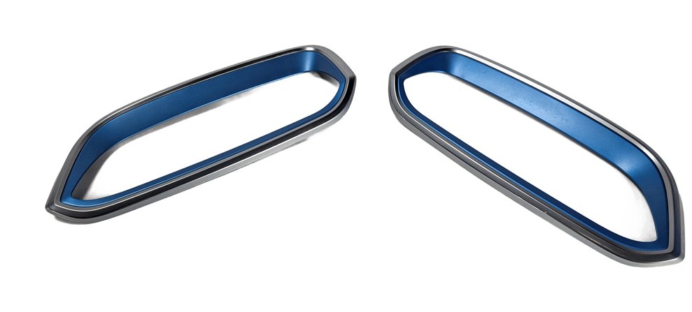 Thumbnail 3: 2014-2021 BMW I3 (I01) FRONT UPPER GRILLE BLUE SURROUND TRIM LEFT & RIGHT SET/2