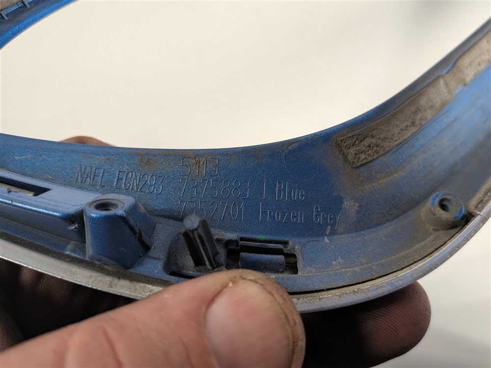 Thumbnail 5: 2014-2021 BMW I3 (I01) FRONT UPPER GRILLE BLUE SURROUND TRIM LEFT & RIGHT SET/2