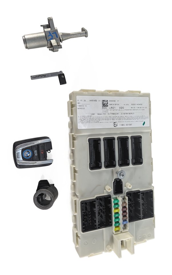 Thumbnail 2: 14-16 BMW i3 I01 BEV BDC Body Control Module Key Fob Lock Cylinder Ring Set OEM