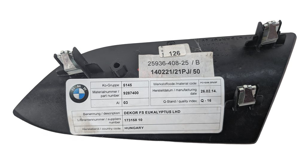 Thumbnail 4: 2014 BMW i3 (I01) INTERIOR DASHBOARD DASH TRIM PANEL (Eucalyptus)