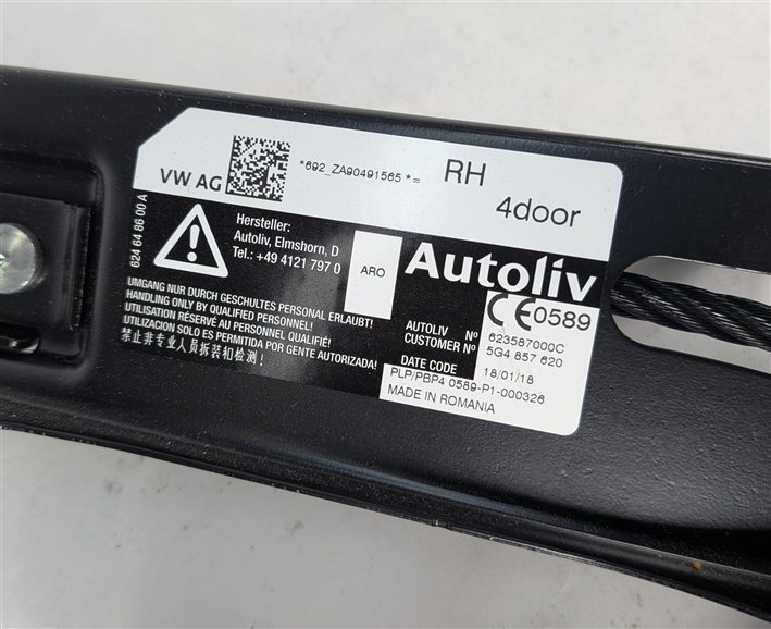 Thumbnail 14: 15-18 AUDI A8 S3 RS3 (8V) SEDAN FRONT RIGHT PASSENGER SEATBELT RETRACTOR (Black)