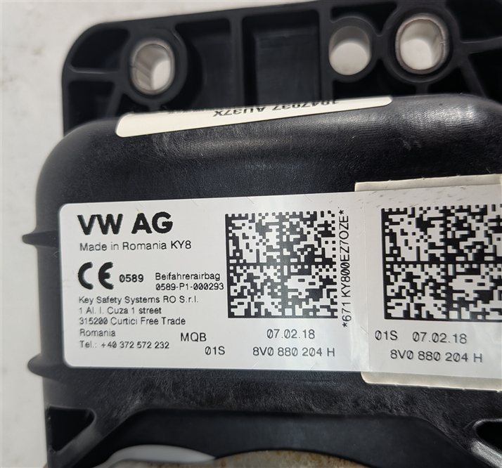 Thumbnail 8: 2015-2020 AUDI A3 S3 (8V) FRONT RIGHT PASSENGER DASH SRS AIRBAG AIR BAG