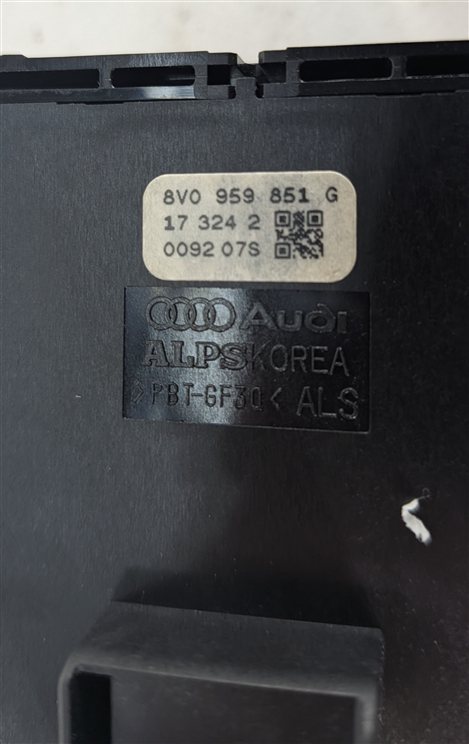Thumbnail 9: 17-20 AUDI A3 S3 RS3 (8V 8Y) FRONT LEFT DRIVER DOOR MASTER WINDOW SWITCH (BLACK)