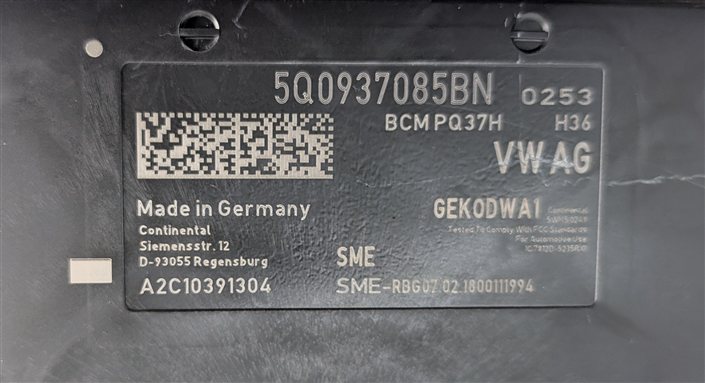 Thumbnail 16: 17-18 AUDI A3 8V SEDAN 2.0L CZRA ECM BCM CLUSTER MPH GATEWAY KEY IMMOBILIZER SET