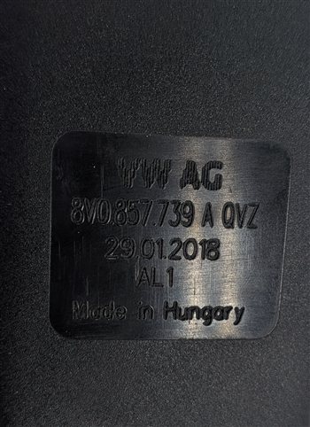 Thumbnail 10: 2018 AUDI A3 (8V) REAR LEFT/CENTER/RIGHT SEATBELT BUCKLE SET/3 (Black)