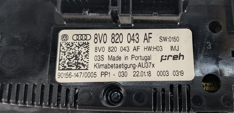 Thumbnail 11: 17-19 AUDI A3 S3 RS3 (8V) FRONT FRONT HVAC HEATER AIR AC CLIMATE CONTROL PANEL