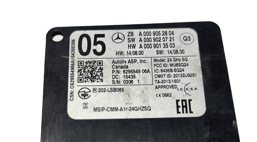 Thumbnail 8: 15-19 MERCEDES C CLA E S CLS CLASS W205 W222 W218 W117 FRONT BUMPER RADAR MODULE