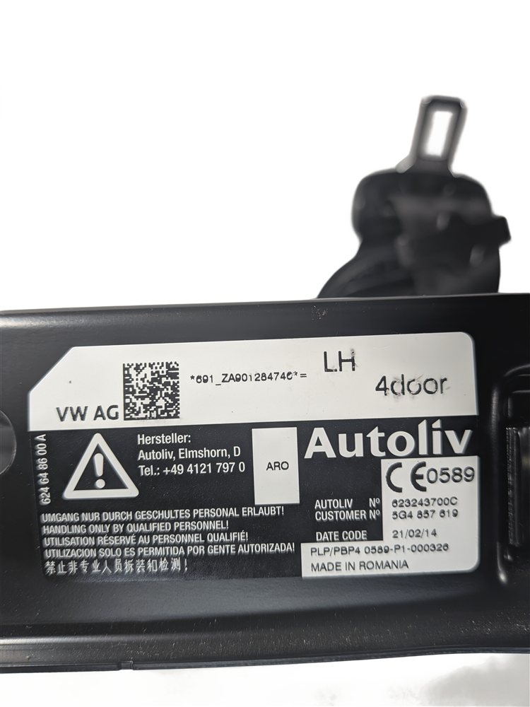 Thumbnail 6: 15-20 AUDI A3 S3 RS3 (8V) SEDAN FRONT LEFT DRIVER SEATBELT RETRACTOR (Black)