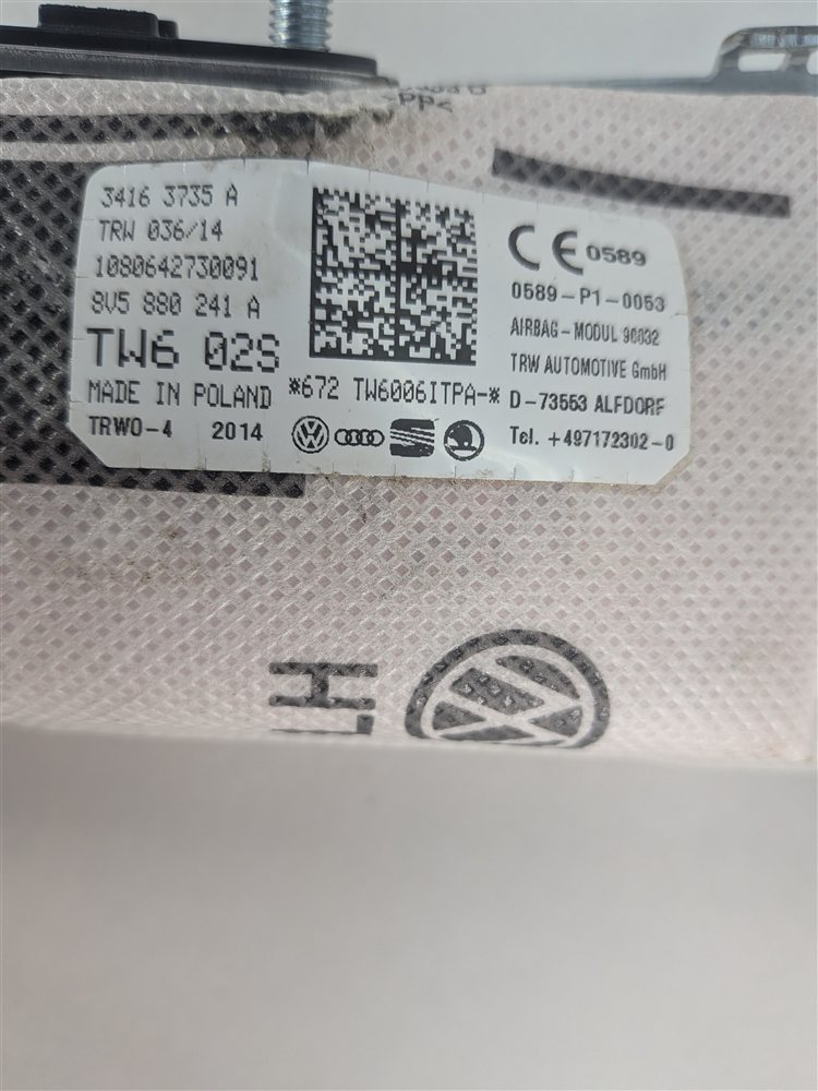 Thumbnail 3: 2015-2018 AUDI A3 S3 (8V) LEFT FRONT DRIVER SEAT AIRBAG AIR BAG