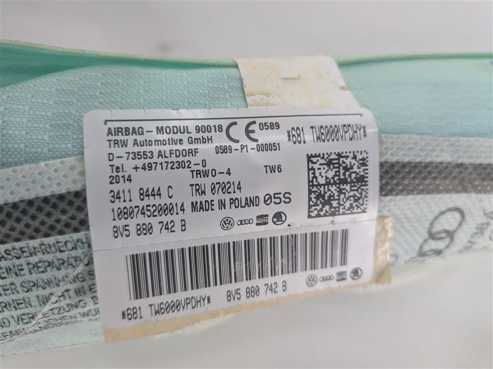 Thumbnail 3: 2015-2016 AUDI A3 S3 (8V) RIGHT PASSENGER ROOF SIDE CURTAIN AIRBAG AIR BAG