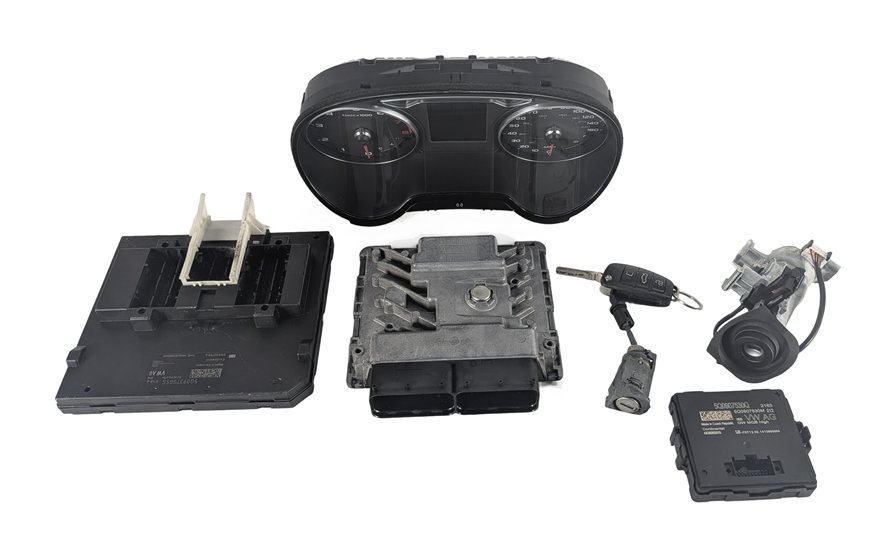 Thumbnail 1: 15 AUDI A3 8V 2.0L CNTC ECM BCM CLUSTER MPH GATEWAY ELV KEY IMMOBILIZER SET/7