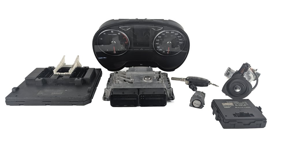 Thumbnail 3: 15 AUDI A3 8V 2.0L CNTC ECM BCM CLUSTER MPH GATEWAY ELV KEY IMMOBILIZER SET/7