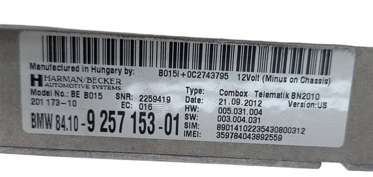Thumbnail 4: 11-16 BMW 3 / 7 / X3 (F01 F25 F30) BLUETOOTH TELEMATICS COMBOX CONTROL MODULE