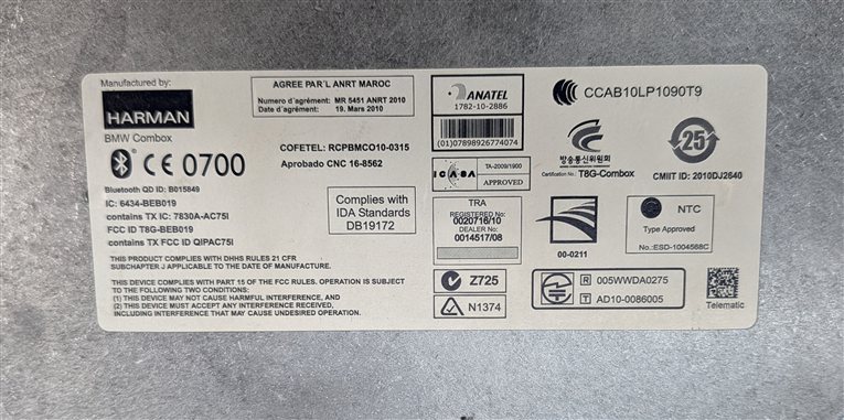 Thumbnail 5: 11-16 BMW 3 / 7 / X3 (F01 F25 F30) BLUETOOTH TELEMATICS COMBOX CONTROL MODULE