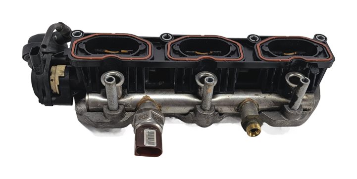 12-17 AUDI A6 A7 Q5 S5 SQ5 3.0L SC LEFT INTAKE MANIFOLD DIFFUSER w/ FUEL RAIL