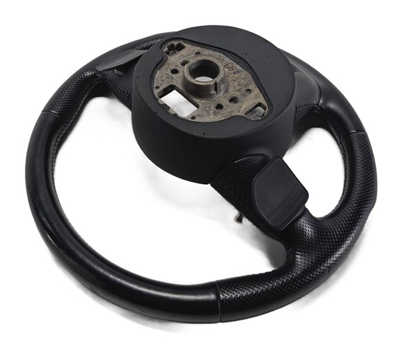 Thumbnail 4: 12-15 AUDI Q7 (4L) 3 SPOKE S-LINE STEERING WHEEL w/ SWITCHES & PADDLES (Black)