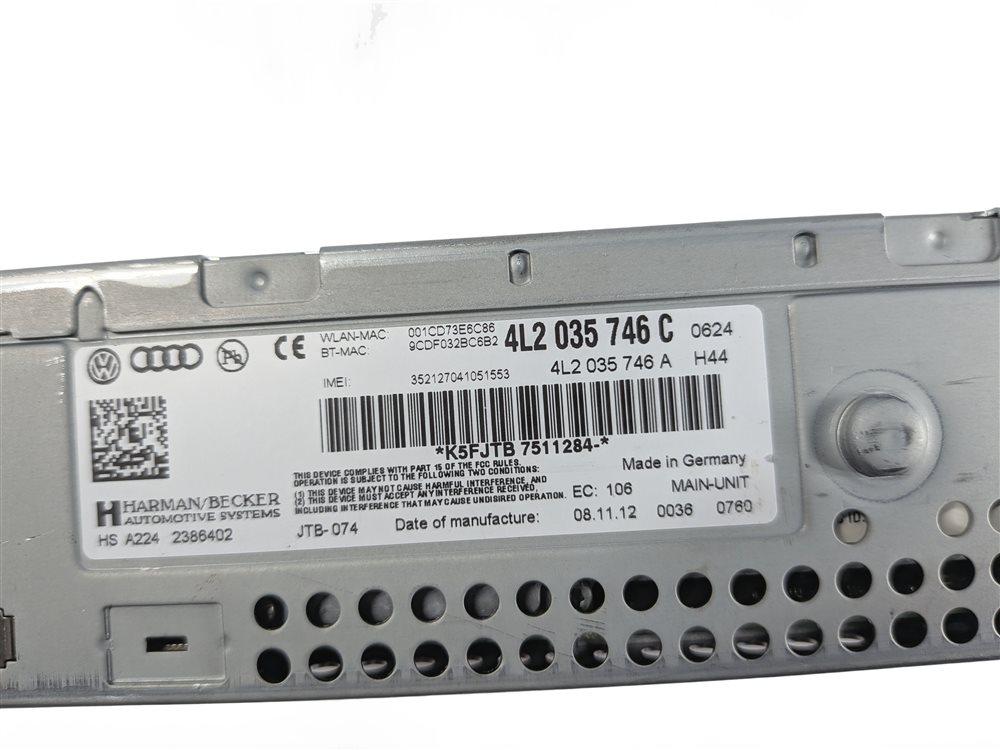 Thumbnail 10: 2013-2015 AUDI Q7 (4L) MMI RADIO STEREO MULTIMEDIA SIM SD MEDIA DVD CD PLAYER