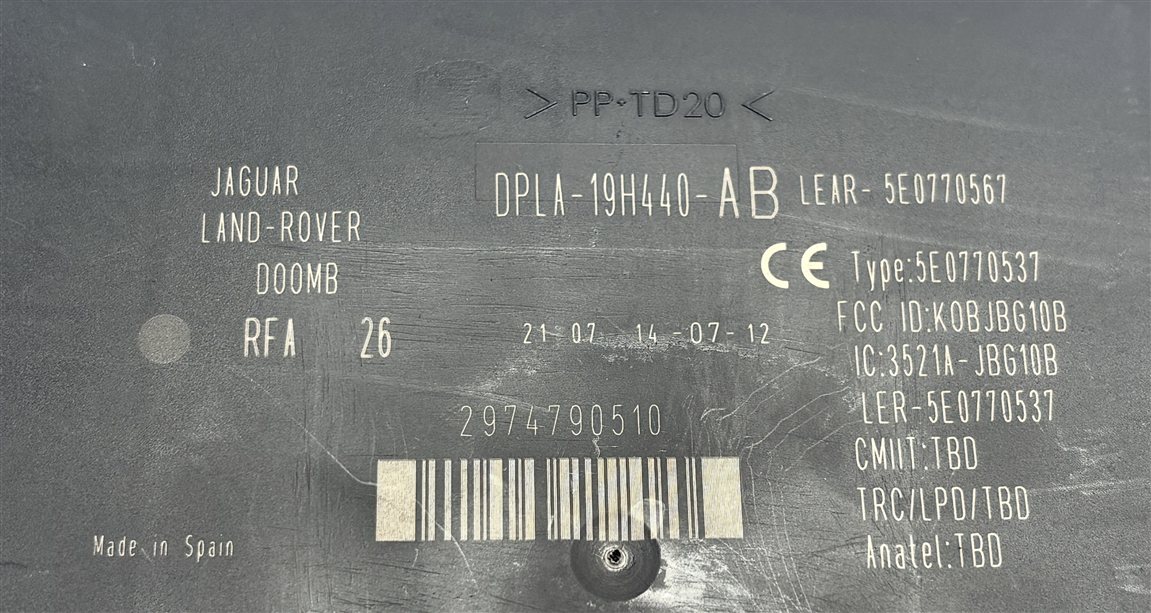Thumbnail 13: 12-13 RANGE ROVER EVOQUE (L538) 2.0L TURBO ENGINE ECM IMMOBILIZER MODULE KEY SET