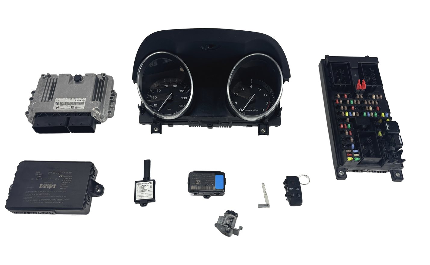 Thumbnail 3: 12-13 RANGE ROVER EVOQUE (L538) 2.0L TURBO ENGINE ECM IMMOBILIZER MODULE KEY SET