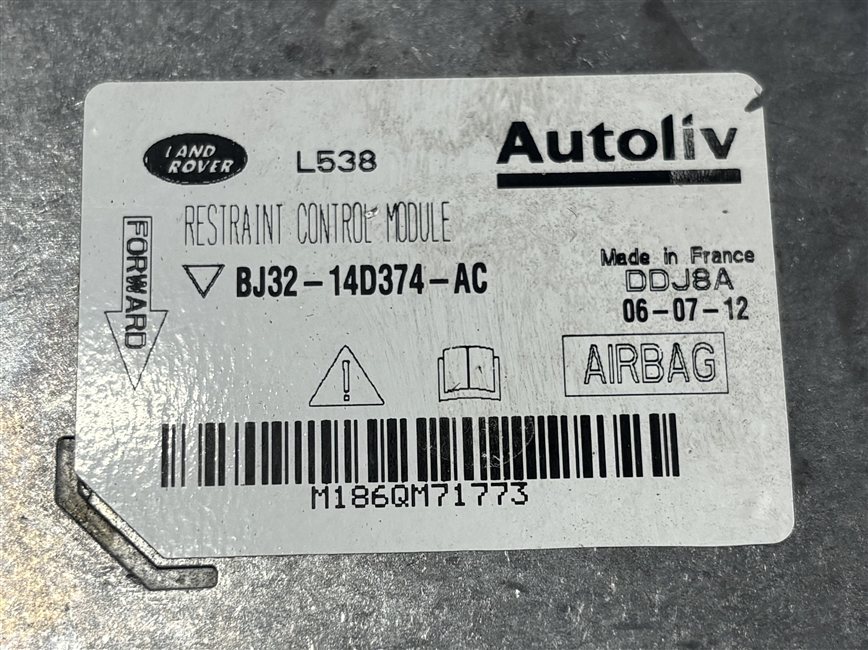 Thumbnail 9: 2012-2013 RANGE ROVER EVOQUE (L538) SRS BAG CONTROL MODULE
