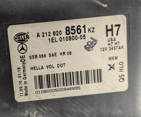 Thumbnail 9: 2010-2013 MERCEDES E300 E350 E400 E550 (W212) LEFT DRIVER HALOGEN HEADLIGHT LAMP