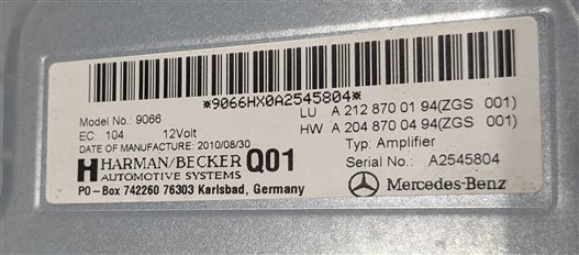 Thumbnail 5: 08-13 MERCEDES C300 C350 C63 E350 E550 E63 GLK3450 CLS550 HARMAN AUDIO AMPLIFIER