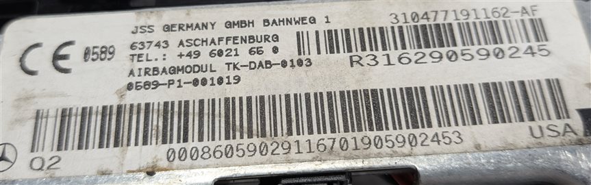 Thumbnail 6: 10-12 MERCEDES E350 E550 E63 AMG (W212) DRIVER STEERING WHEEL SRS AIRBAG (Black)