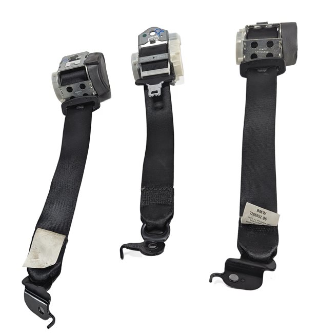 2016 BMW X3 (F25) REAR LEFT CENTER RIGHT SEAT SEATBELT RETRACTOR SET/3 (Black)