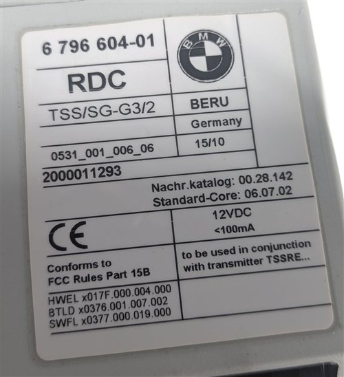 Thumbnail 6: 09-11 BMW 528i 535i 550i 740i 750i 760i (F01 F10) TPMS SENSOR RDC CONTROL MODULE