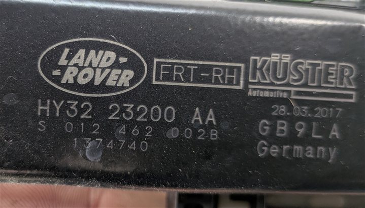Thumbnail 5: 17-21 ROVER DISCOVERY L462 FRONT RIGHT PASSENGER DOOR WINDOW REGULATOR w/ MOTOR