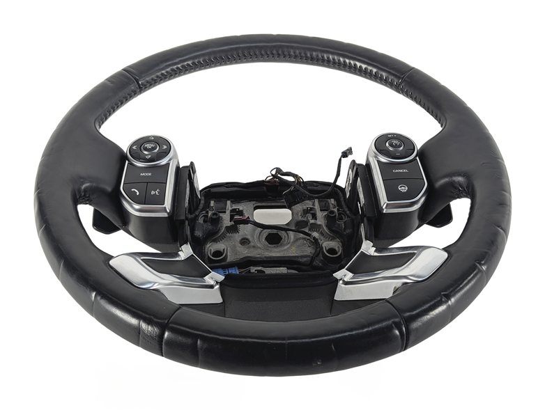 Thumbnail 4: 17-20 ROVER DISCOVERY (L462) HEATED STEERING w/SHIFT PADDLES GRAY STITCH (Black)