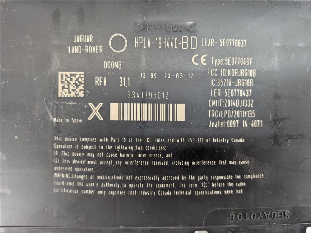 Thumbnail 6: 17 ROVER DISCOVERY L462 3.0L SUPER ECU ECM IGNITION IMMOBILIZER MODULE SET(112k)