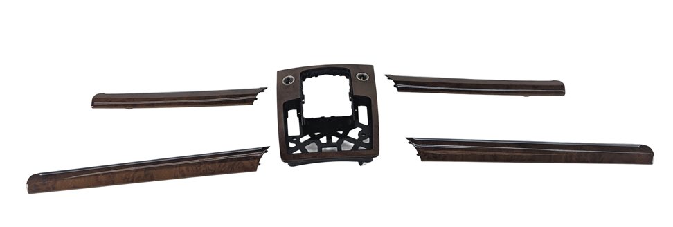 2007 AUDI Q7 (4L) INTERIOR CENTER CONSOLE 4 DOOR INLAY TRIM SET/5 (Walnut)