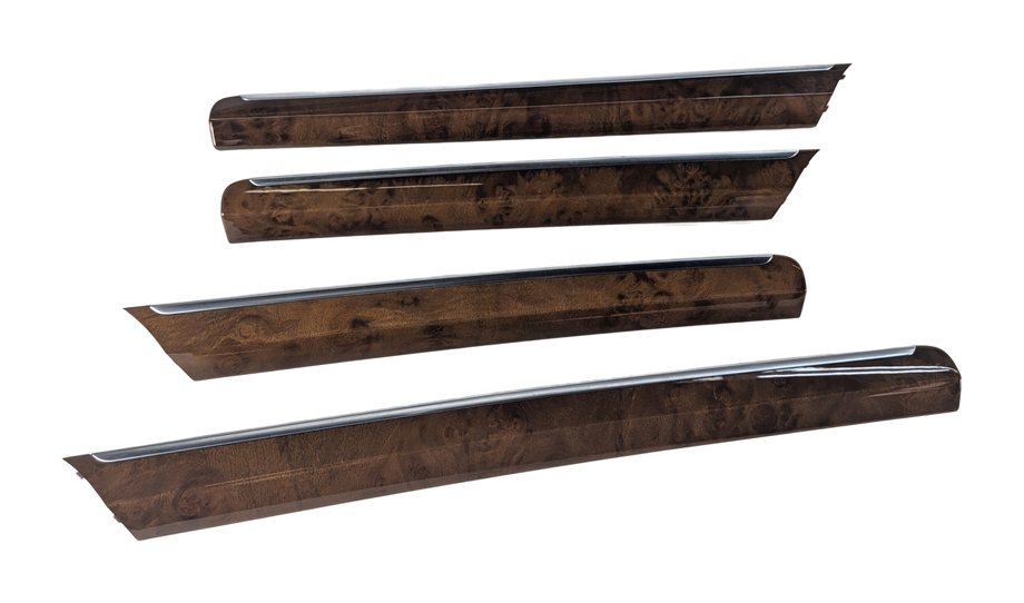 Thumbnail 3: 2007 AUDI Q7 (4L) INTERIOR CENTER CONSOLE 4 DOOR INLAY TRIM SET/5 (Walnut)