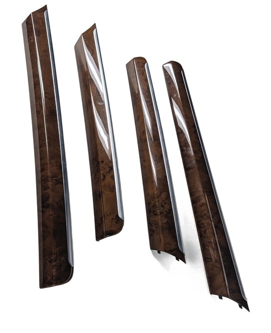 Thumbnail 4: 2007 AUDI Q7 (4L) INTERIOR CENTER CONSOLE 4 DOOR INLAY TRIM SET/5 (Walnut)