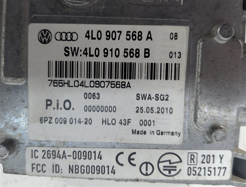 Thumbnail 5: 07-12 AUDI A8 S8 Q7 D3 4L LEFT REAR LANE DEPARTURE BLIND SPOT ALERT SLAVE MODULE