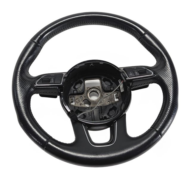 Thumbnail 2: 12-15 AUDI Q7 (4L) 3 SPOKE S-LINE STEERING WHEEL w/ SWITCHES & PADDLES (Black)