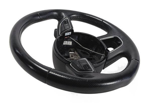 Thumbnail 3: 12-15 AUDI Q7 (4L) 3 SPOKE S-LINE STEERING WHEEL w/ SWITCHES & PADDLES (Black)