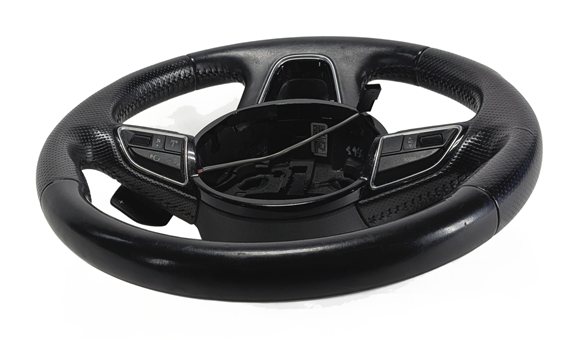 Thumbnail 4: 12-15 AUDI Q7 (4L) 3 SPOKE S-LINE STEERING WHEEL w/ SWITCHES & PADDLES (Black)