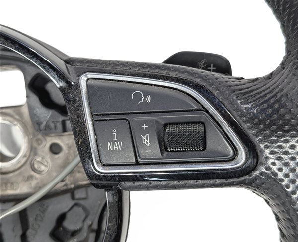 Thumbnail 6: 12-15 AUDI Q7 (4L) 3 SPOKE S-LINE STEERING WHEEL w/ SWITCHES & PADDLES (Black)