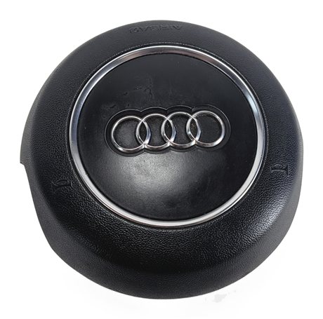 Thumbnail 2: 11-15 AUDI Q7 (4L) 3 SPOKE SPORT STEERING WHEEL SRS ROUND AIRBAG AIR BAG (Black)