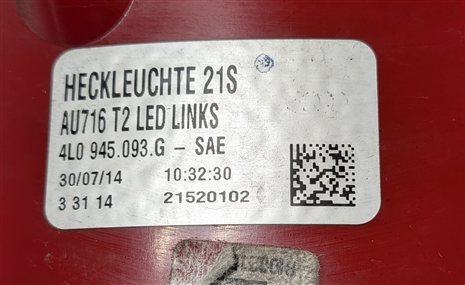 Thumbnail 9: 2010-2015 AUDI Q7 (4L) REAR LEFT DRIVER TAILLIGHT BRAKE LIGHT LAMP (LED)