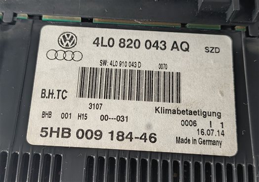 Thumbnail 8: 2013-2015 AUDI Q7 (4L) FRONT HEATER A/C TEMPERATURE CLIMATE CONTROL PANEL