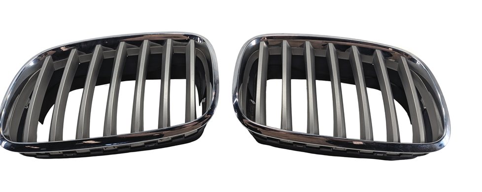 Thumbnail 2: 07-14 BMW X5 X5M X6 X6M (E70 E71) FRONT LEFT & RIGHT HOOD GRILLE SET (TITANIUM)