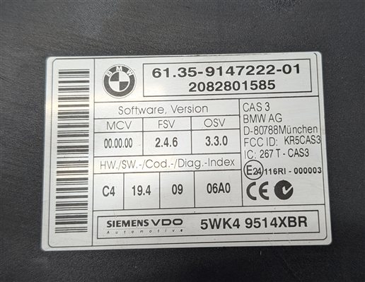 Thumbnail 10: 07-10 BMW 550i 650i 750i 750Li X5 4.8L DME CAS KEY IGNITION MODULE SET
